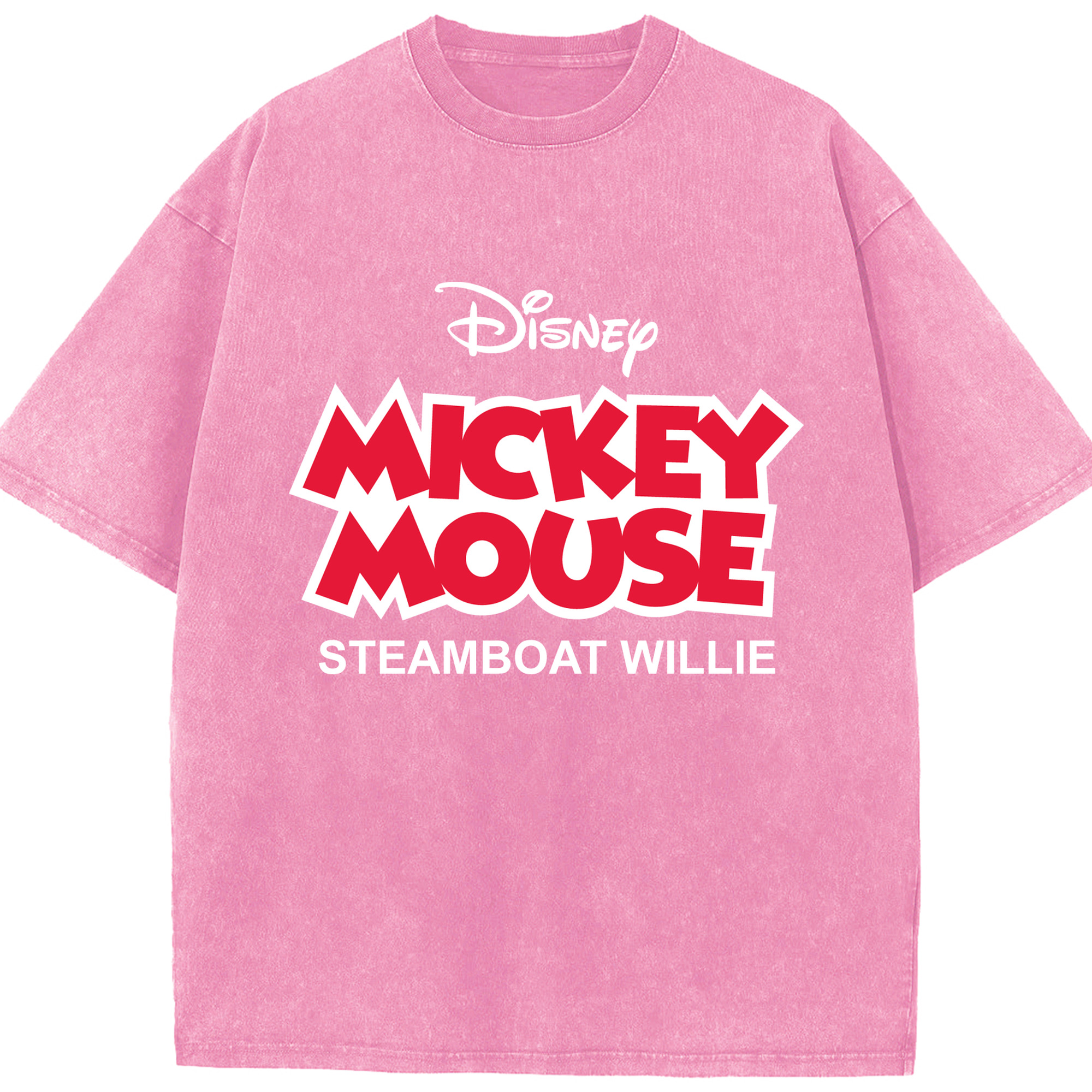 （画像用） ミッキーマウス Mickey Mouse 綿100% ヴィンテージ風 半袖Tシャツ（フロントプリント）